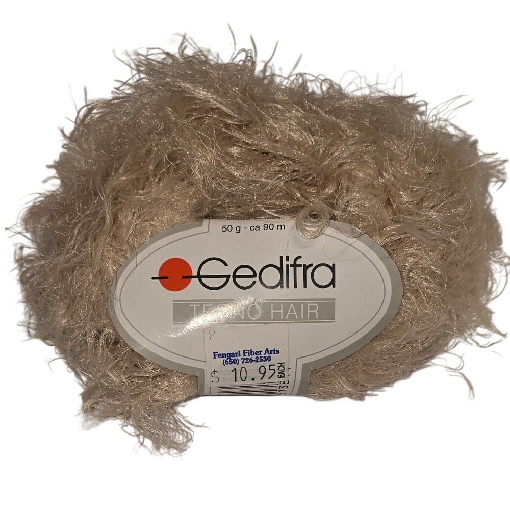 Gedifra Techno Hair Eyelash Yarn 50g‎ 90m Beige Cream 9684 Made in Italy